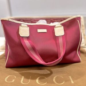 (SOLD) Gucci Burgundy Canvas Tote